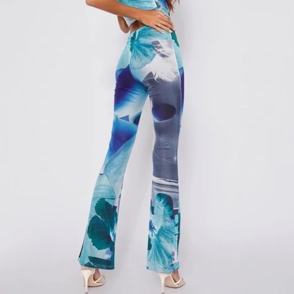 Tiger Mist Clem mesh pant in artist print blue - Picture 2 of 7